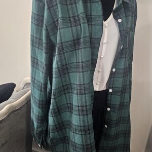 ADORA Teal and Black Plaid Shirt
